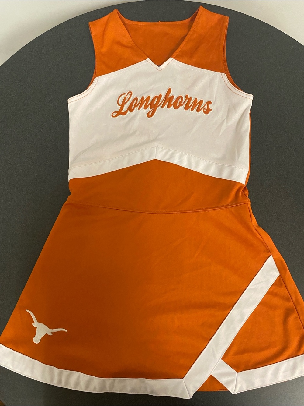 GEN 2 Texas Longhorns Orange/White Cheerleading Uniform Dress Size M 10/12